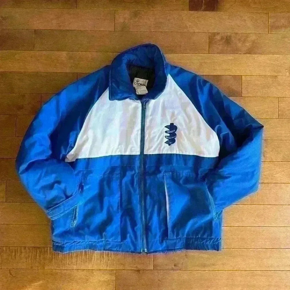 Canada Sportswear | Vintage Mens jacket Randy’s Rat Hole blue & white  size L - Picture 1 of 6